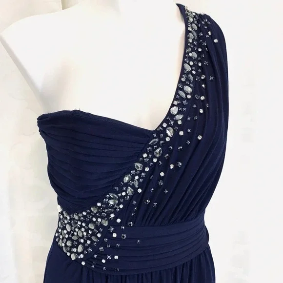 Laundry by Shelli Segal One Shoulder Beaded Dress - Picture 2 of 8